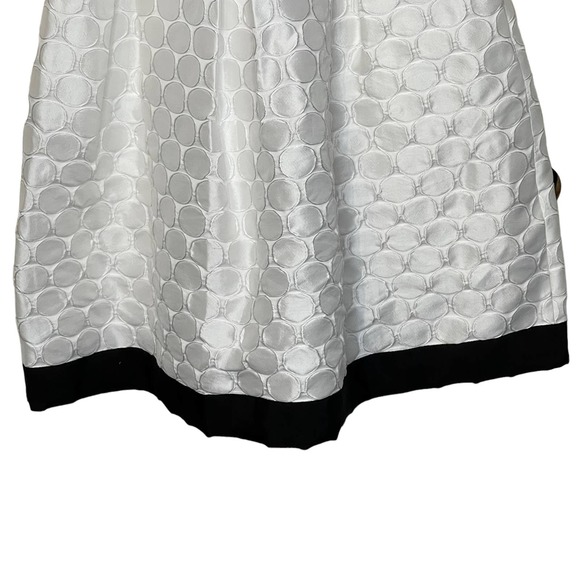 Carmen Marc Valvo Colorblock Fit & Flare Dress White Polka Dot Skirt Women 6 NWT - Picture 4 of 8